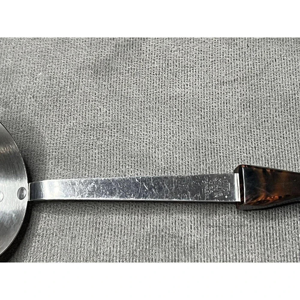 Vintage CUTCO Kitchen Tool Utensil Composite Brown Swirl Handle Ladle
